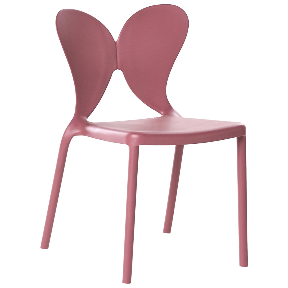 Set di 2 sedie da giardino rosa Materiale sintetico Plastica Interno Esterno Giardino Schienale a farfalla Sala da pranzo Stile moderno minimalista