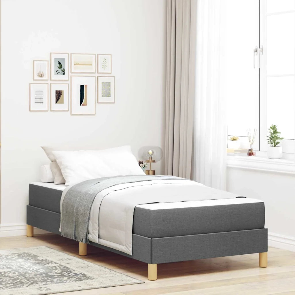 Letto a molle con materasso Grigio scuro 90 x 200 cm Tessuto