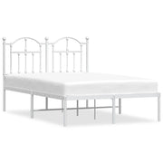 Letto matrimoniale | Letto per adulti | Giroletto con Testiera Metallo Bianco 120x190 cm
