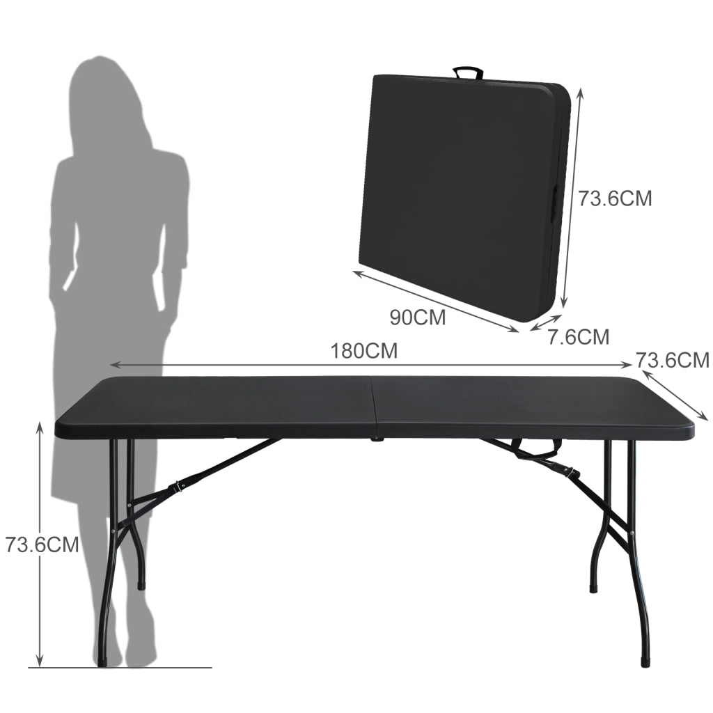 Tavolo Pieghevole Portatile ¨C MINIMAL ¨C Nero, 135 kg, Campeggio/Esterno