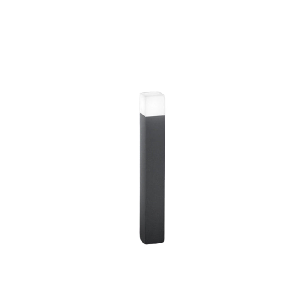 Paletto Esterno Moderno Tower Alluminio Grigio 1 Luce E27 Ip54 H90