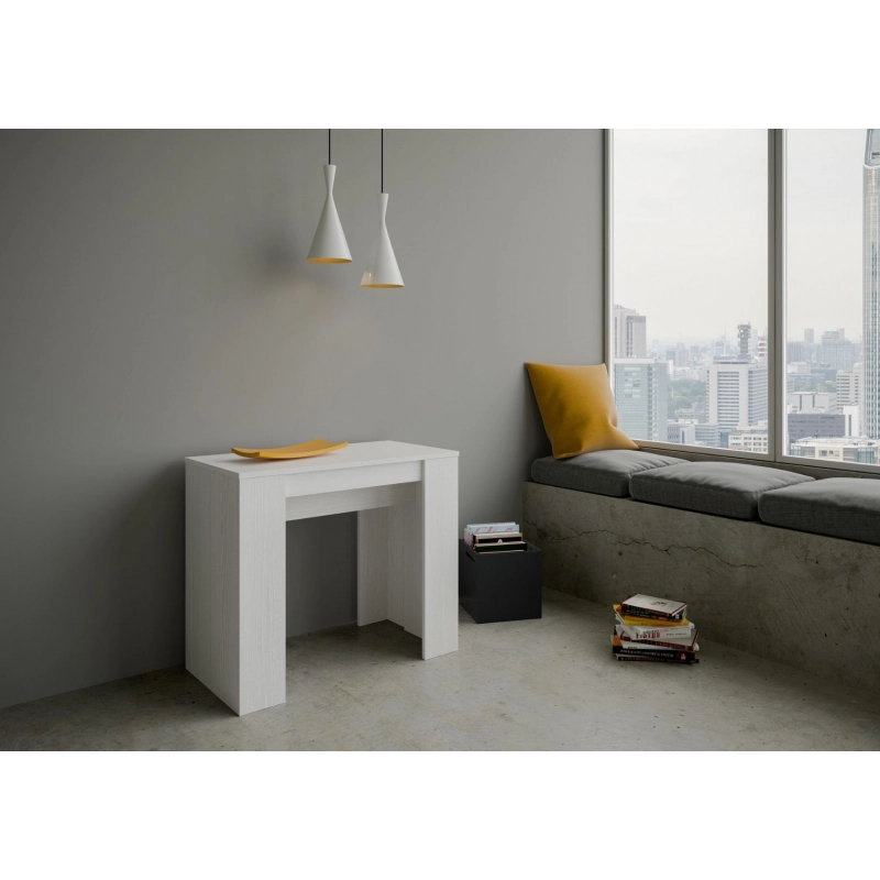 Consolle allungabile 90x48/204 cm Basic Small - Bianco Frassino