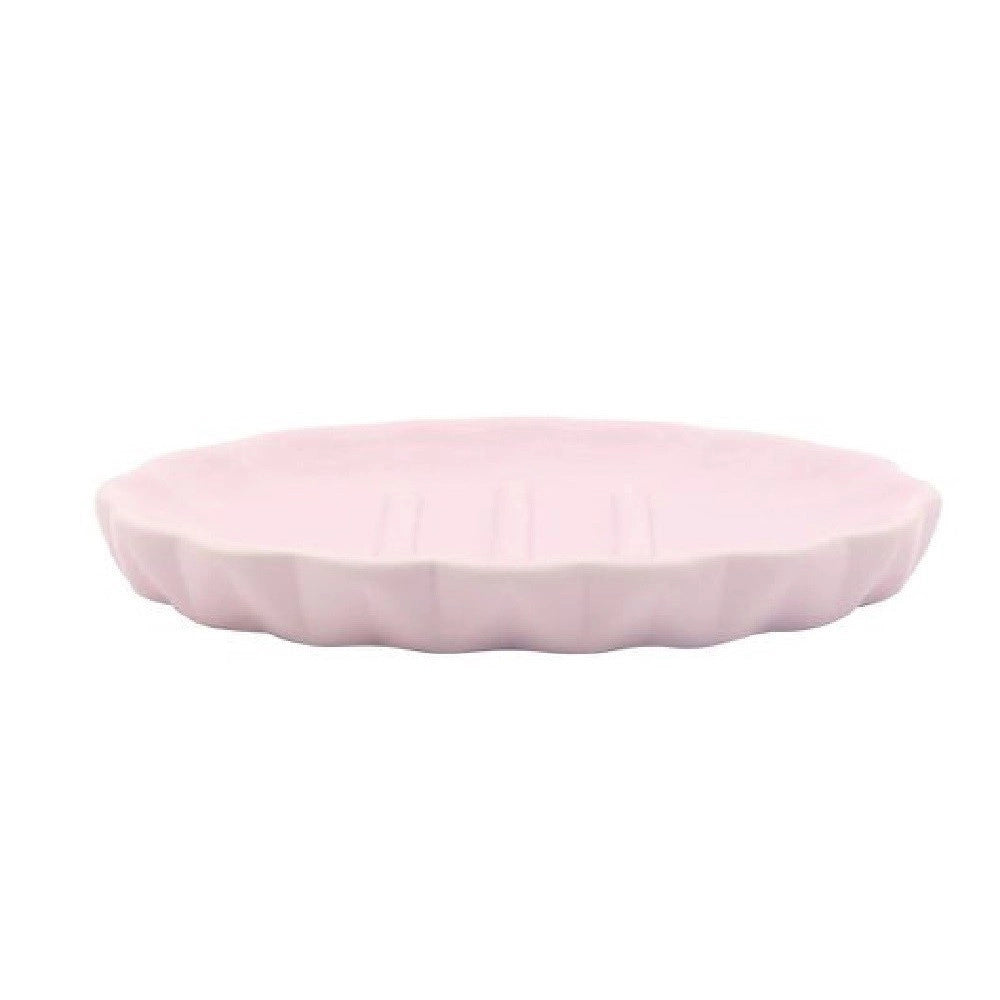 Trade Shop - Piatto Piattino Porta Sapone Saponetta Accessori Arredo Bagno Rosa Decorata 79948 -