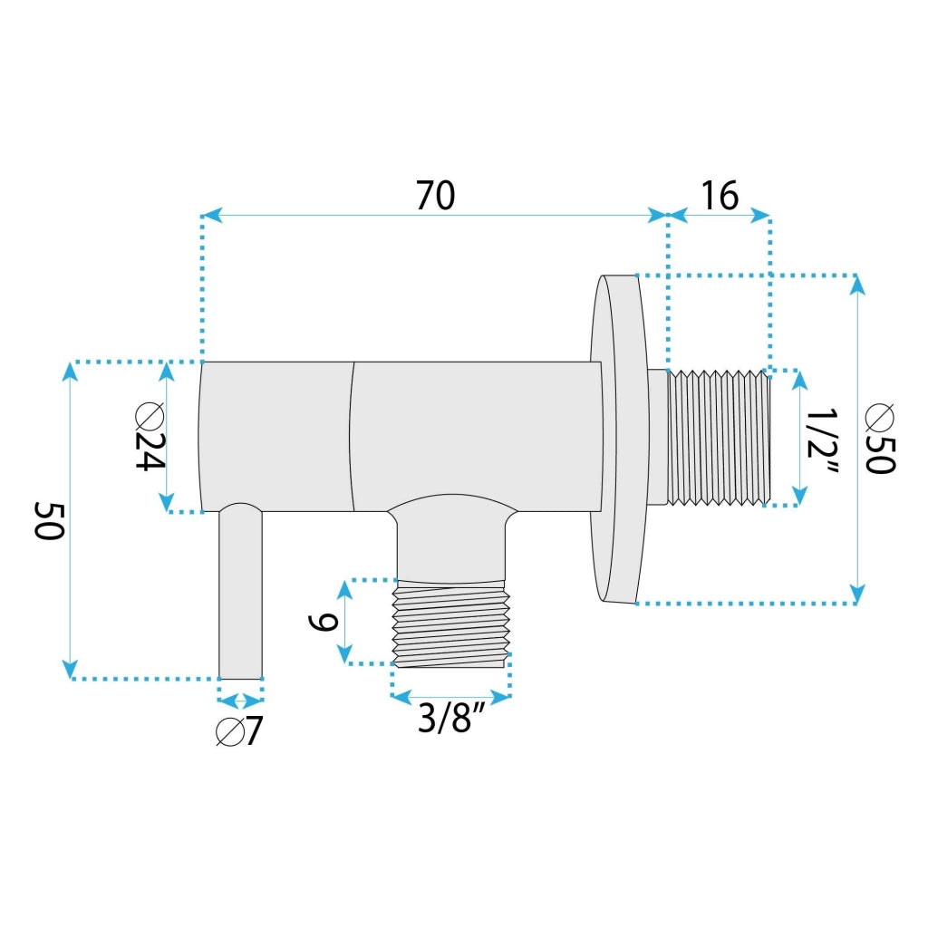 Valvola Ad Angolo 1/2" X 3/8" Black