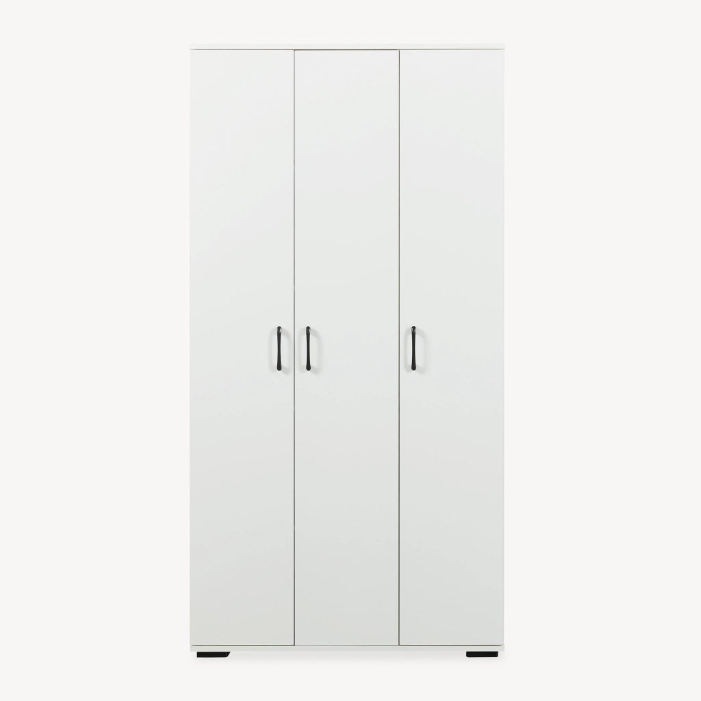 Armadio Multifunzionale Chalvefted a 3 Ante e 7 Ripiani 175x90x35 cm - Bianco [en.casa]