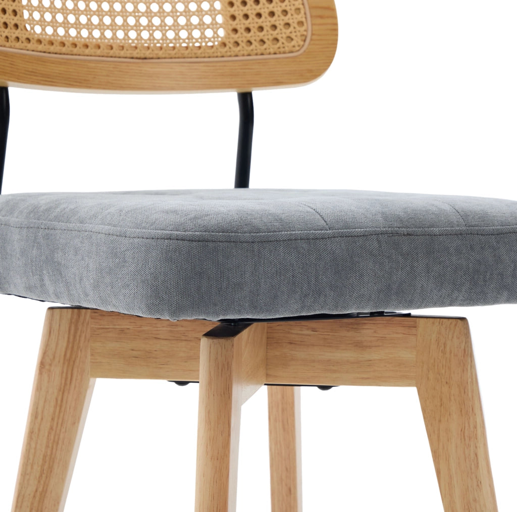Sedia 43x50x77 cm girevole a 360° in chenille grigia