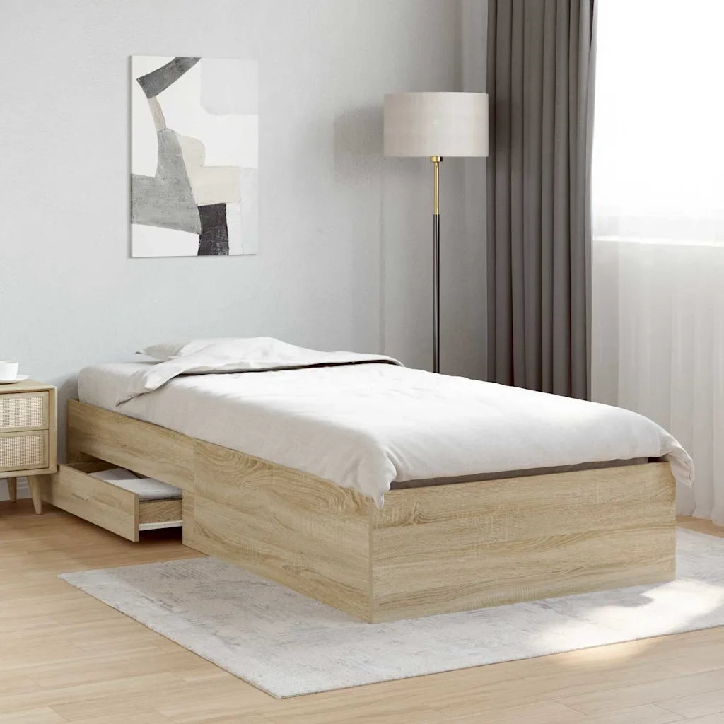 Struttura del letto-Giroletto Marrone 90 x 190 cm Legno multistrato 627629