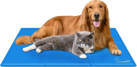 Matteo per animali domestici, cuscino rinfrescante, blu, pietra di liscio per cani, ideale per pavimenti, divani, letti, recinti e in auto, blu
