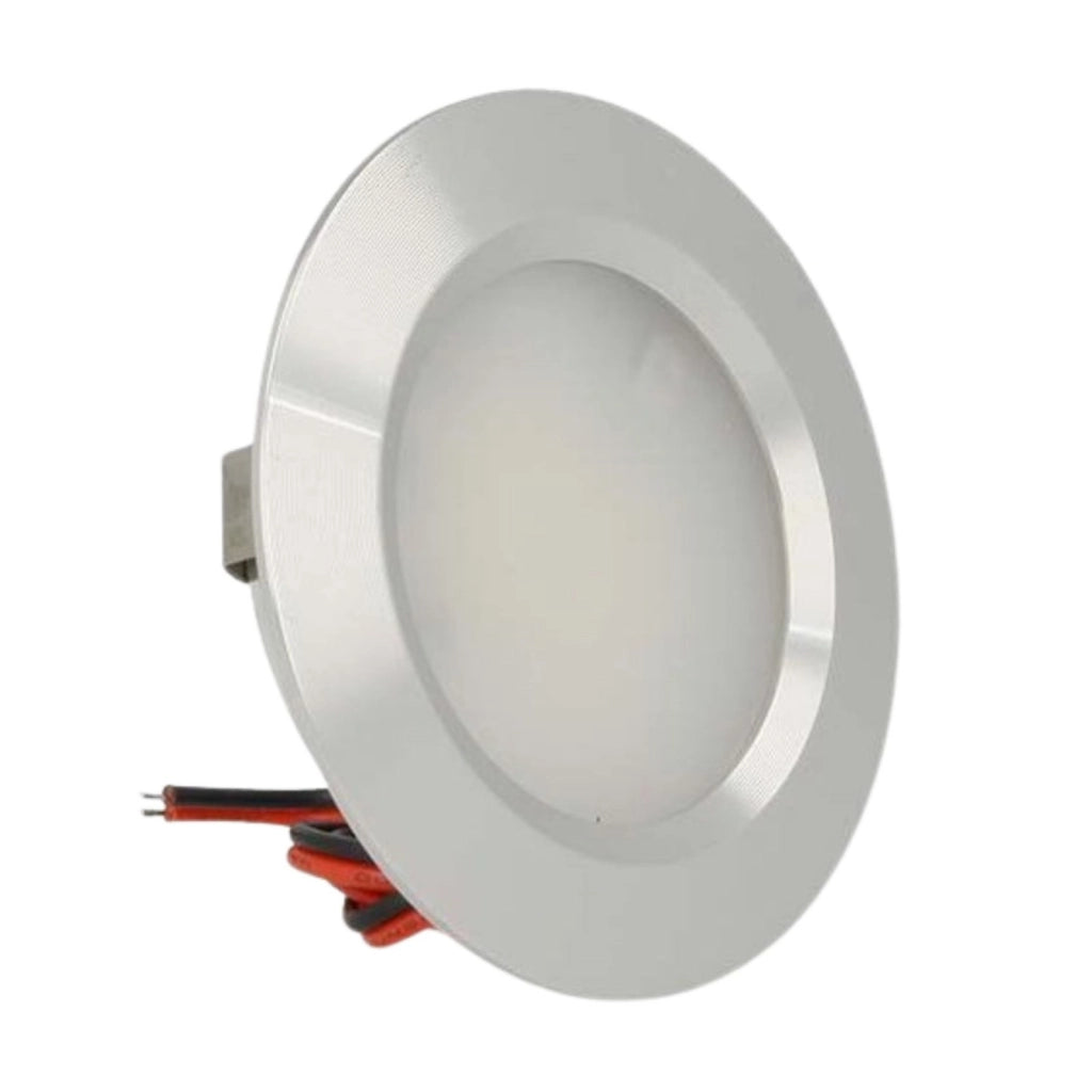 Mini Faretto Led Da Incasso Rotondo 3W AC/DC 12V DC 24V Bianco Caldo Foro 50mm Carcassa Alluminio Satinato