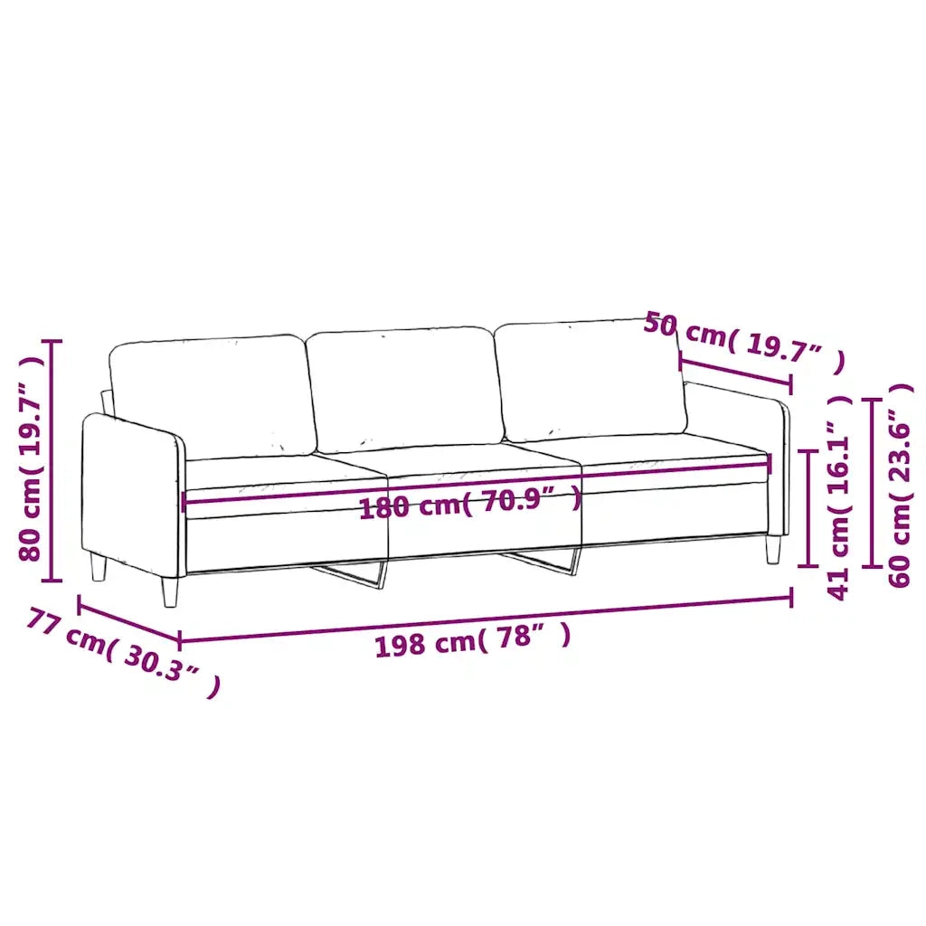 Divano a 3 Posti-Sofa 3 Posti Verde Scuro 180 cm in Velluto 857326