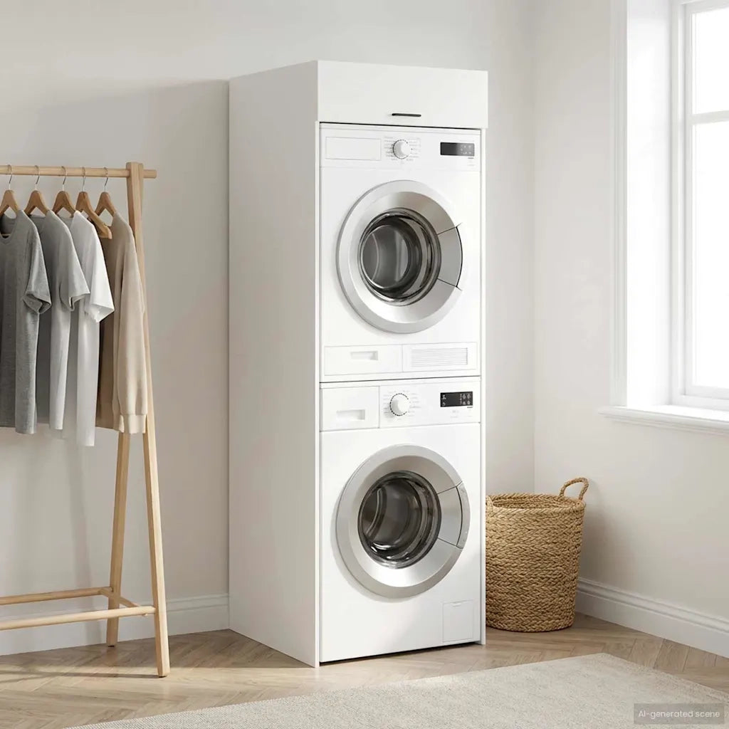 Mobiletto per lavatrice con porta Bianco 67,5 x 68 x 200 cm