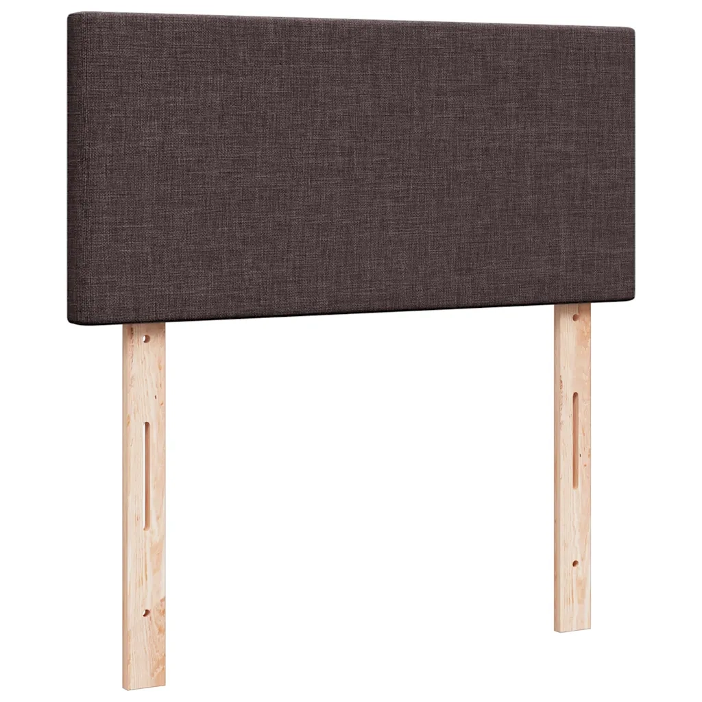 Giroletto a Molle con Materasso Marrone Scuro 90x190cm Tessuto