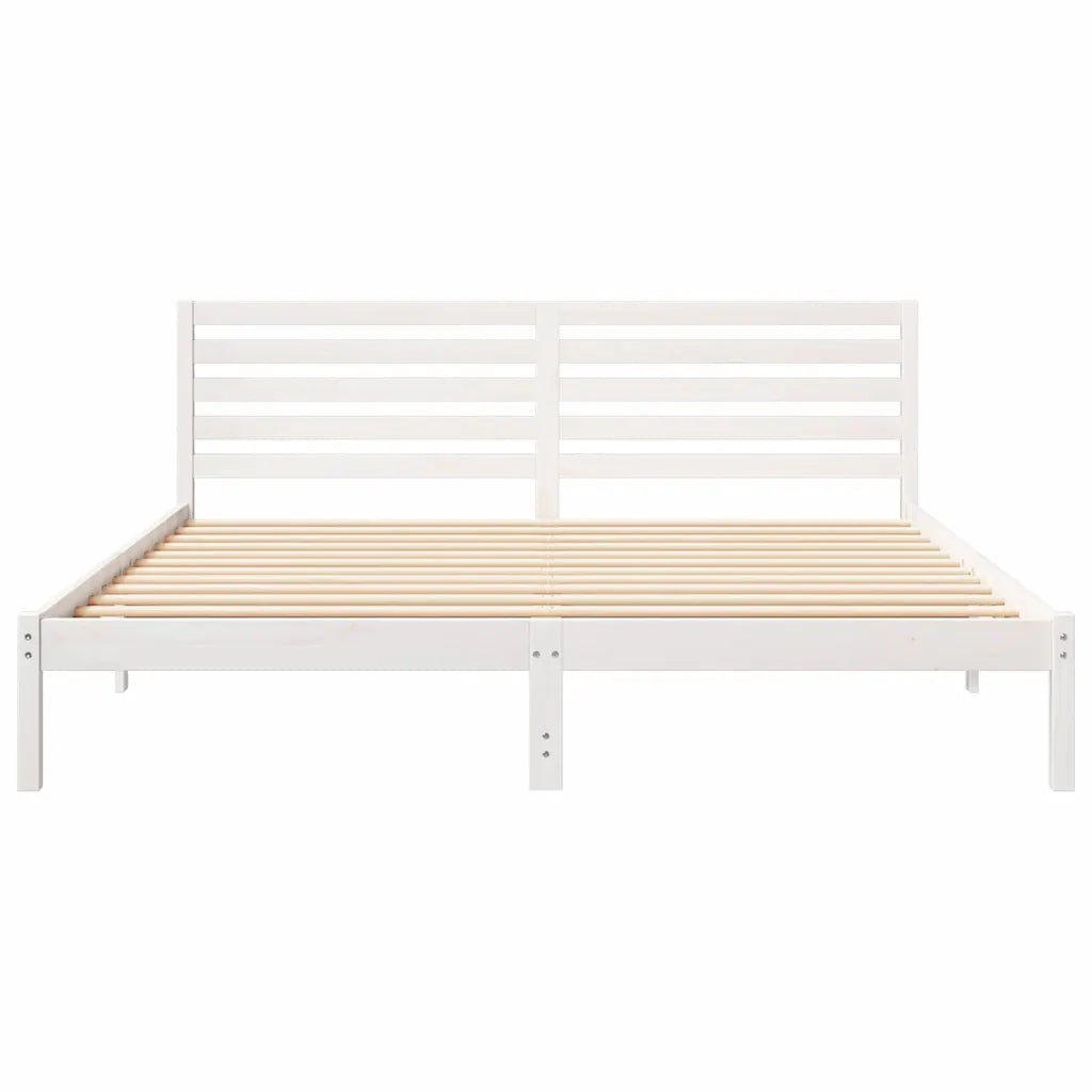 Struttura del letto Bianco 200 x 200 cm Pino massello