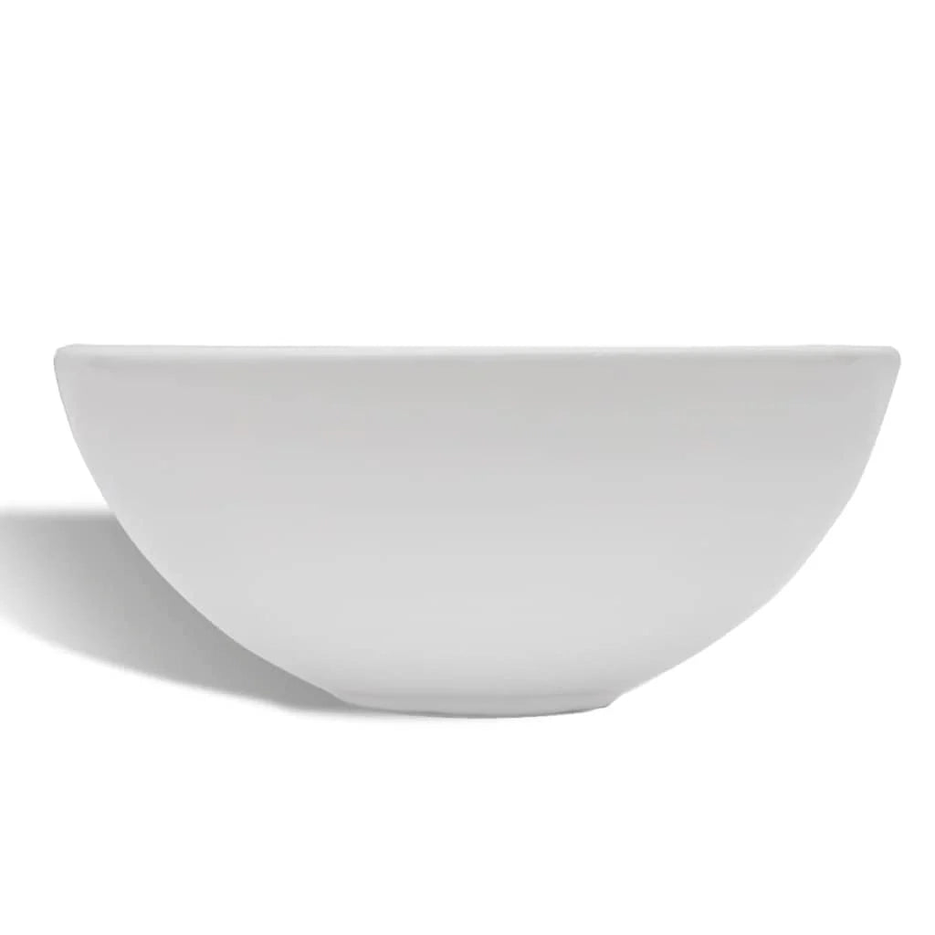 Lavabo da bagno diametro 32,5 cm con miscelatore tondo in ceramica bianca 02_0002840