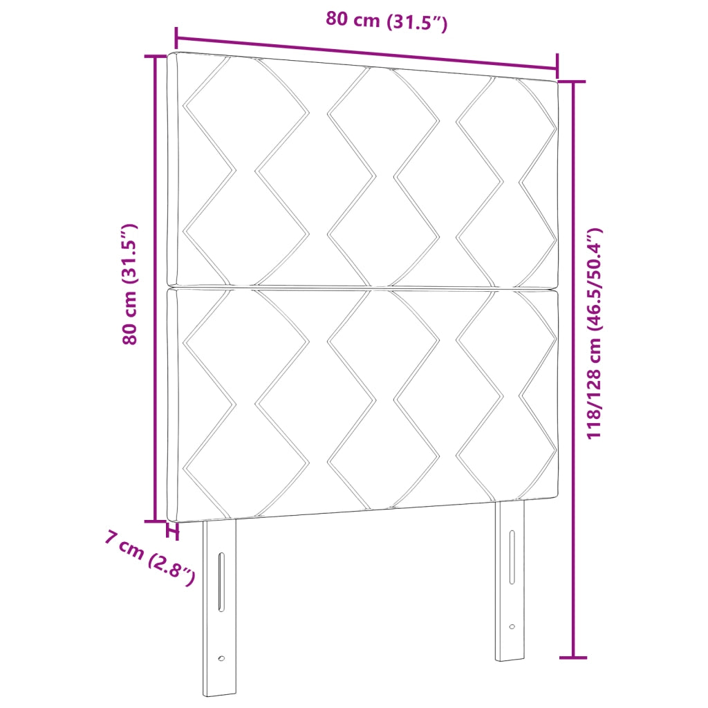 Testiera Design a Blocchi di Diamante Grigia Scura 80 cm in Tessuto