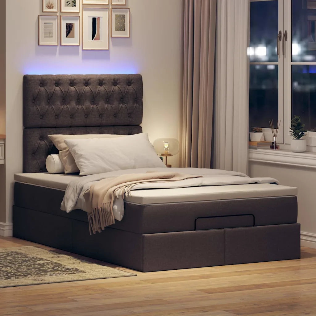 Struttura Letto Pouf con Materasso 120x200 cm in Tessuto 3314082