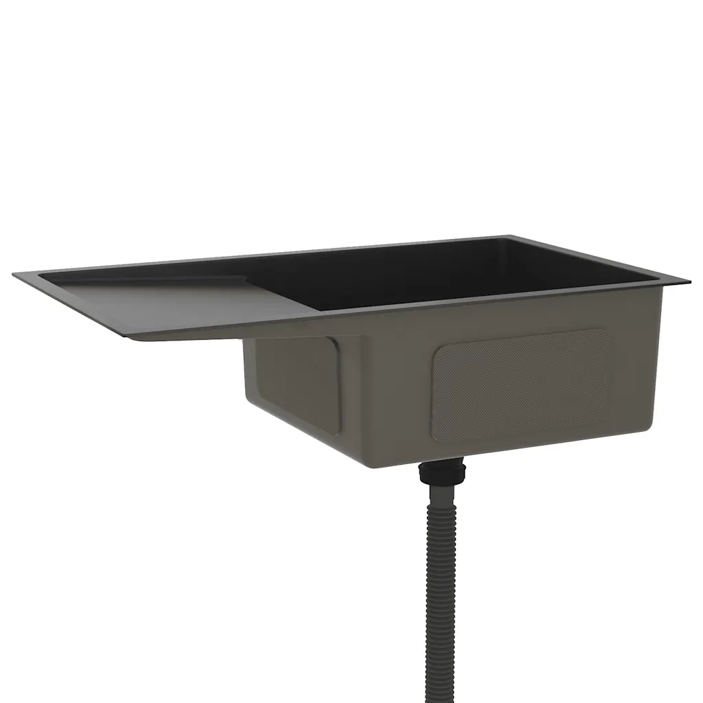 Lavello da Cucina Lavorato a Mano Nero Acciaio Inox 51521