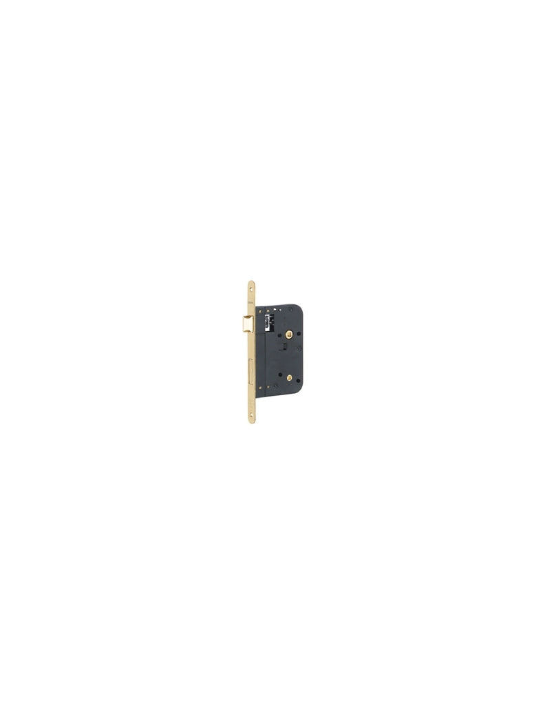 Serratura da incasso per WC, asse 70 mm, frontale in ottone lucido verniciato – THIRARD