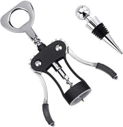 Corkscrew multifunzionale - Adatto per bottiglia di vino e birra - Nero