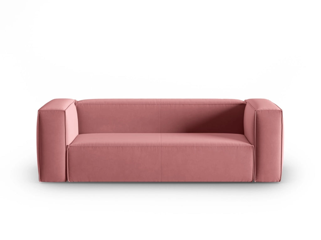 Cosmopolitan Design - Divano "Mackay" 3 posti in velluto salmone 