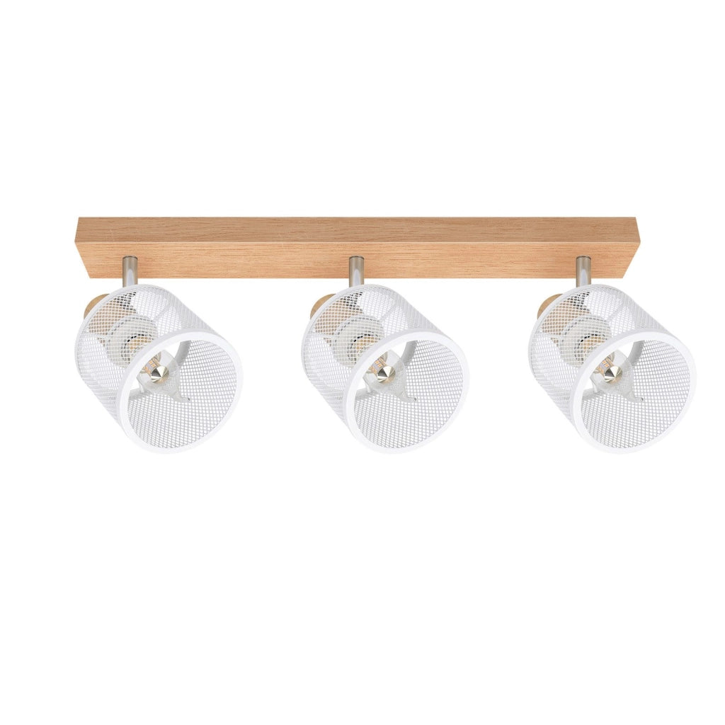 ZMH Faretto da soffitto vintage bianchi 3 luci E14 orientabili 350° per soggiorno cucina senza lampadina