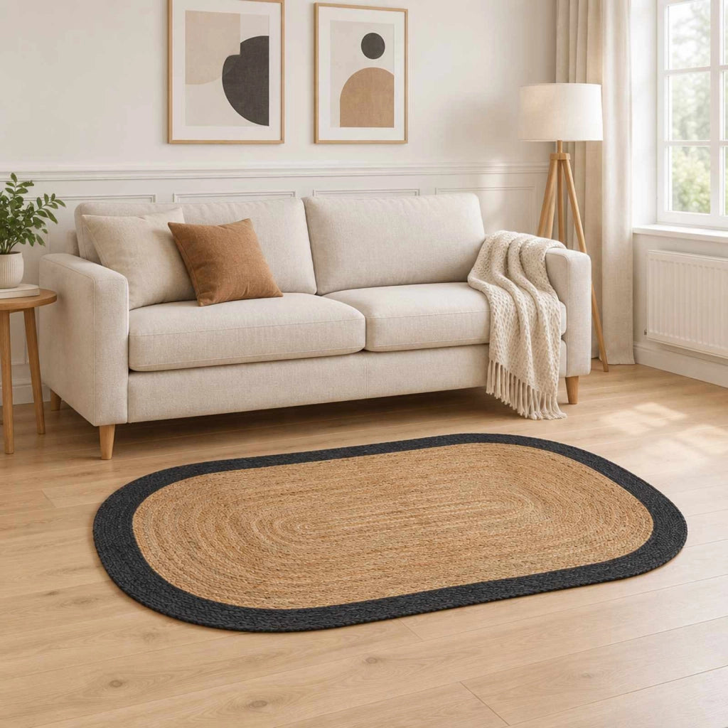 Tappeto da Area Grigio Scuro 100 x 152 cm Juta 42010705