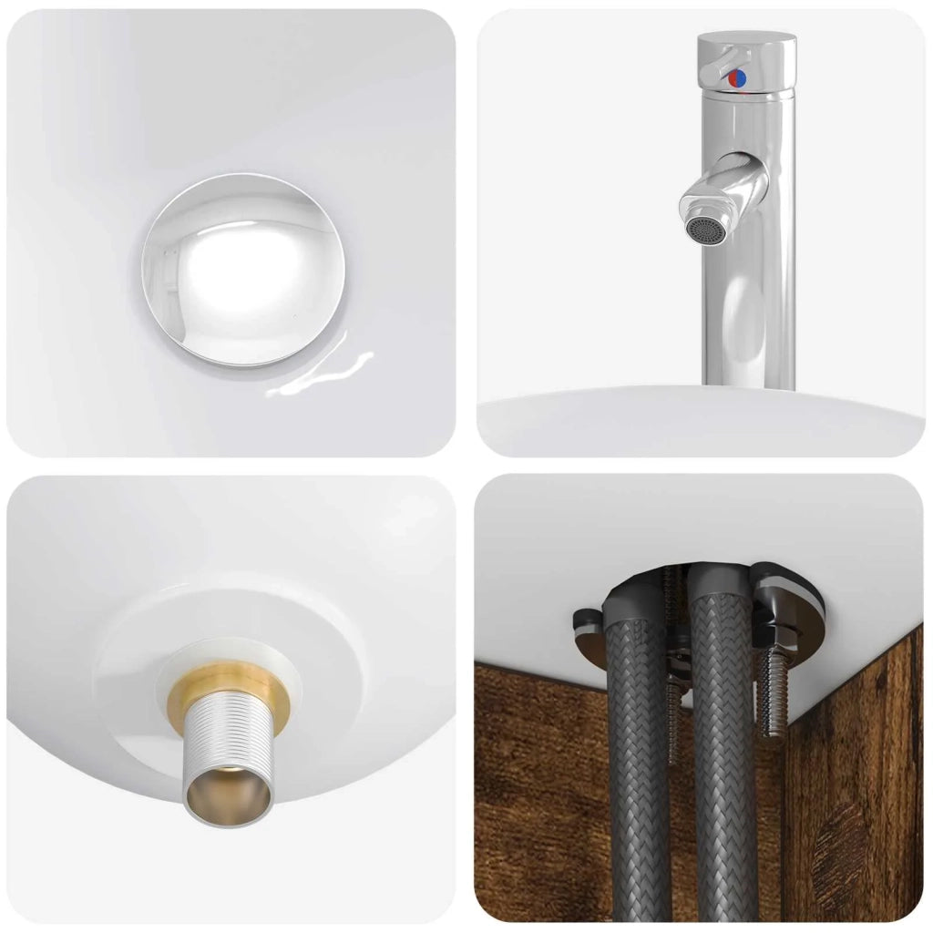 Set di mobili per il bagno 4 pcs Rovere Fumo 3407427