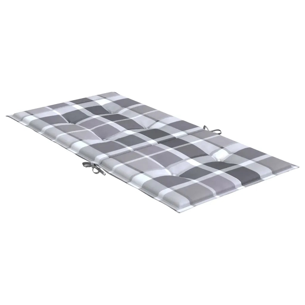 Cuscini per Sedia 4 pz | Cuscini per sedie a Quadri Grigi 100x50x3cm Tessuto Oxford
