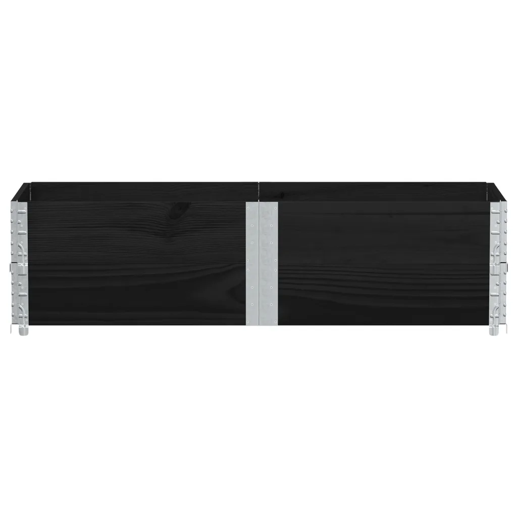 vidaXL Paretali per Pallet 2 pz Neri 150x50cm Legno Massello di Pino