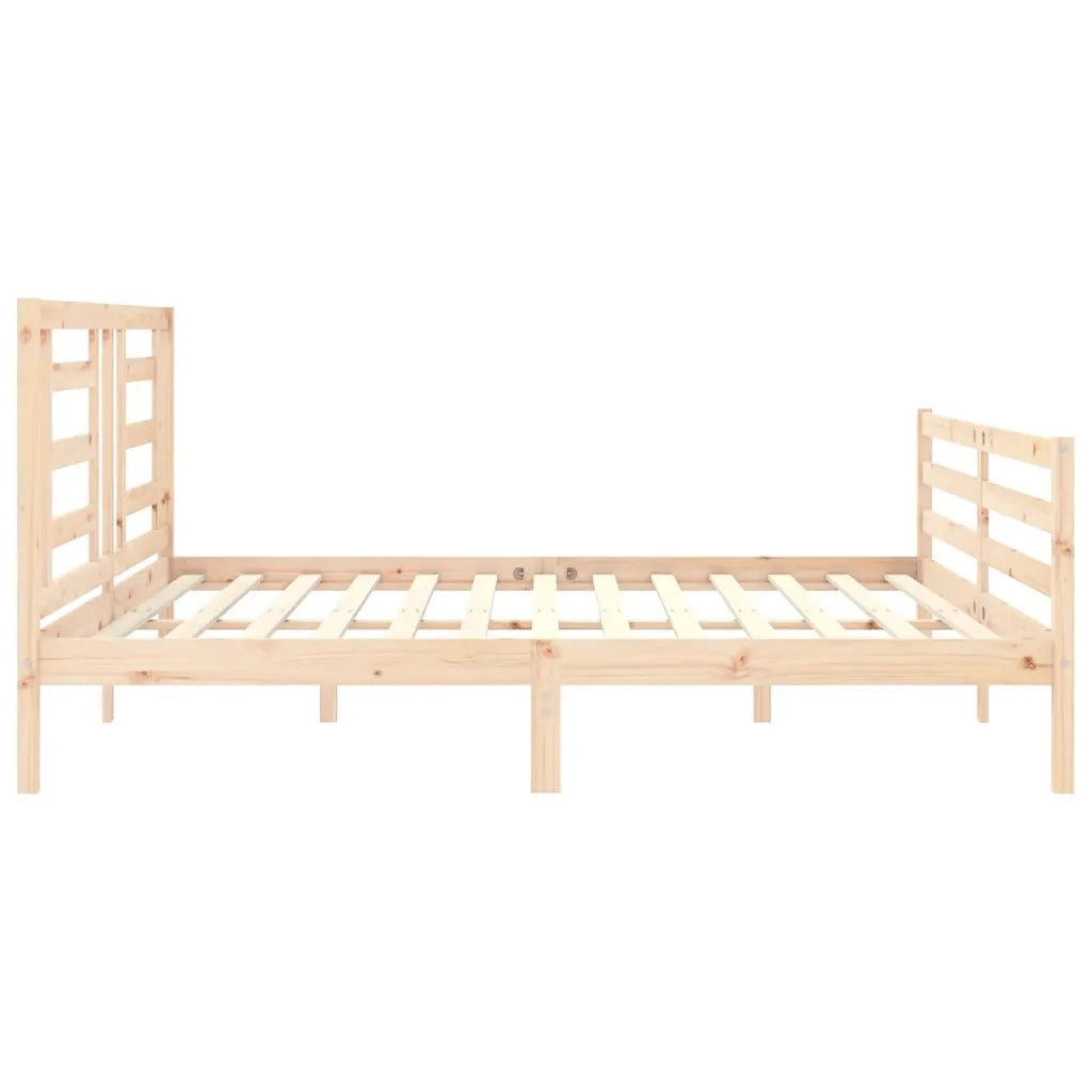 Giroletto con Testiera-Struttura Letto con testiera 200x200 cm in Legno Massello 450633