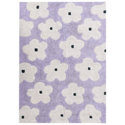 Tappeto viola chiaro in cotone 140 x 200 cm con motivi floreali decorativi in stile bohémien Soggiorno Bambini Camera dei bambini