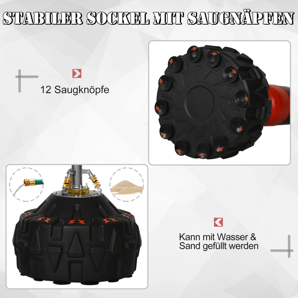 Sacco Boxe con Supporto Autoportante ¨C zephmum ¨C Nero e Rosso 60x60x180 cm