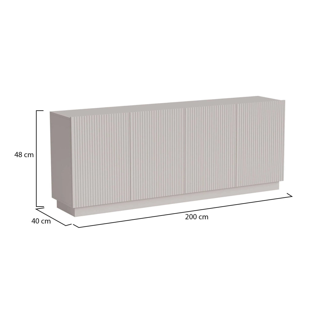 Madia Masainas, Credenza 4 Ripiani, 200x40x78h cm Beige