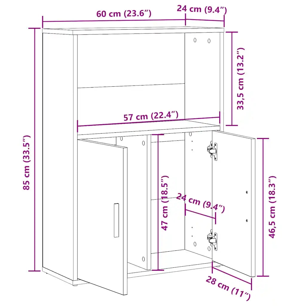Libreria Bianca 60x24x85 cm in Legno Multistrato 860409