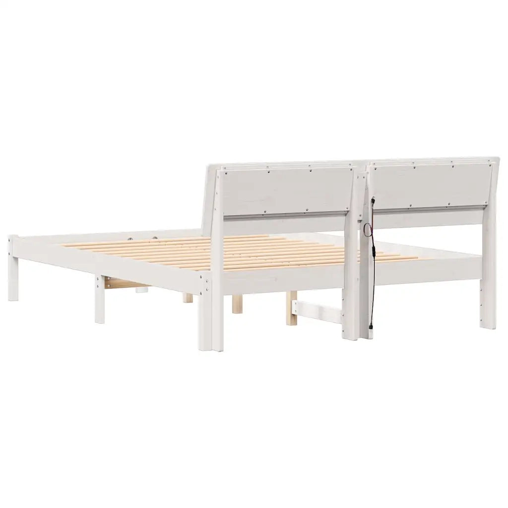 Struttura del letto Bianco 120 x 200 cm Pino massello 872780