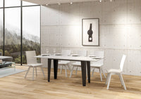 Tavolo Salvaspazio Allungabile 120/200x45/90x80/78 cm Flame Double Bianco Frassino