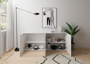 Madia 4 Ante 200x40x83,5 cm Elios Bianco Lucido