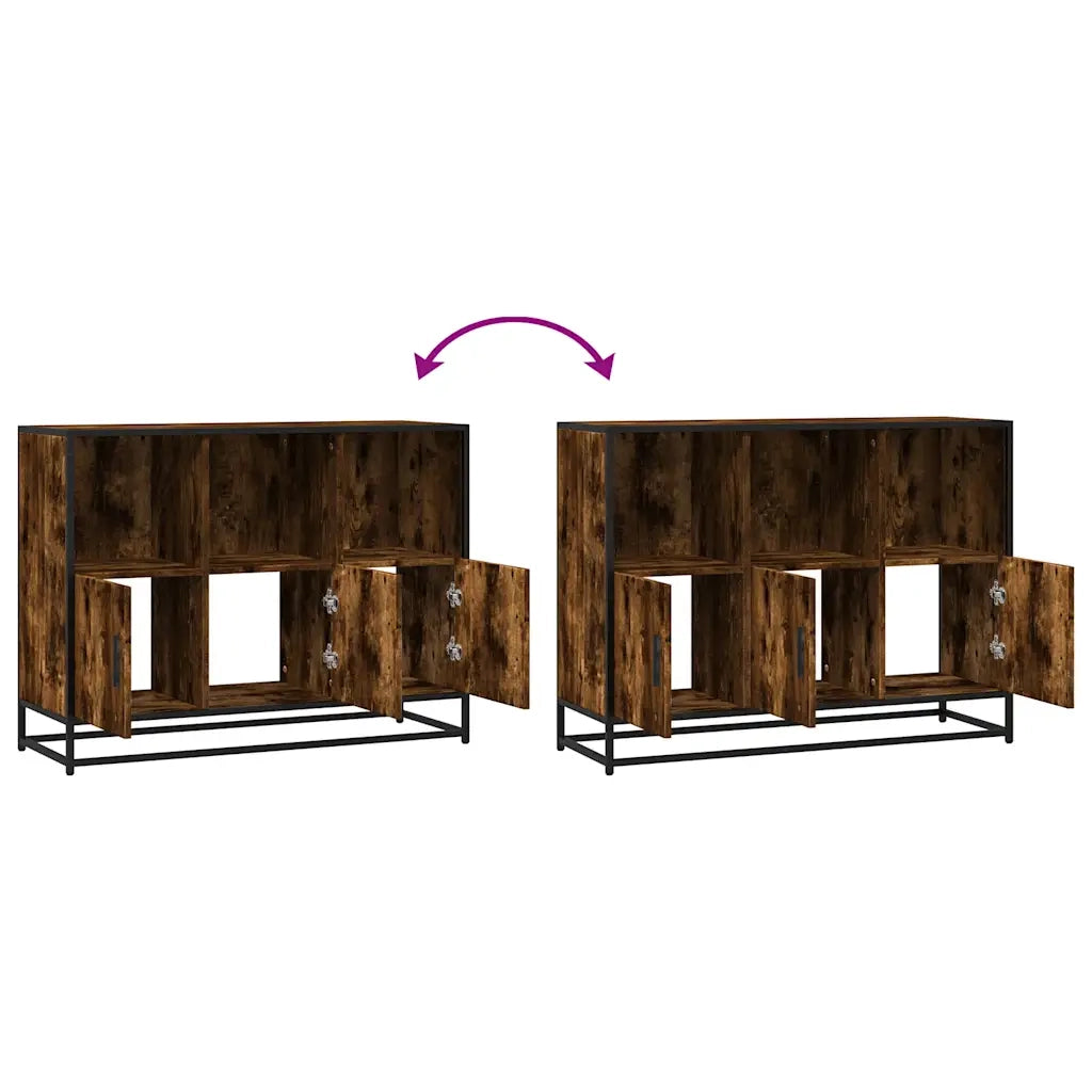 Credenza Rovere Fumo 100x35x76 cm in Legno Multistrato 849031