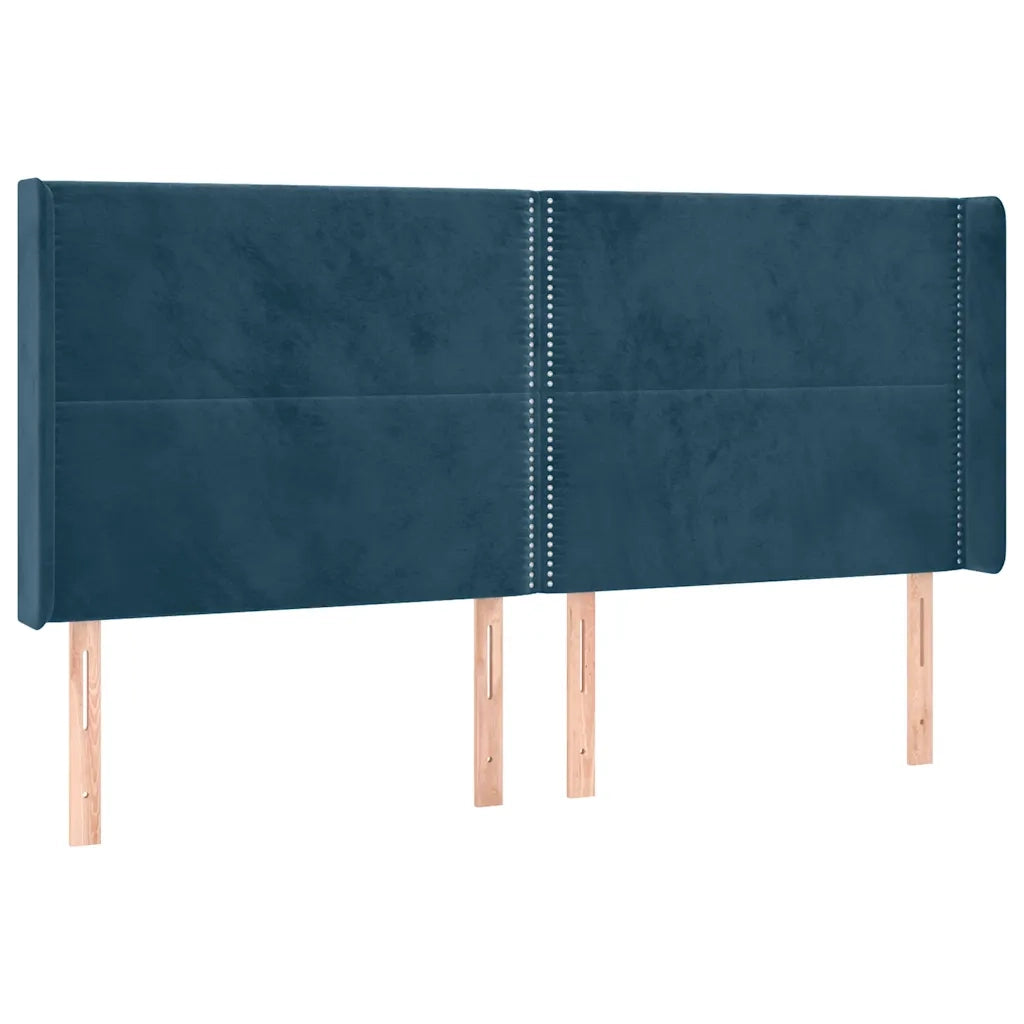Testiera a LED Blu Scuro 163x16x118/128 cm in Velluto 3123966