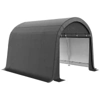 Tendone da Magazzino per Giardino, Robusto Telaio in Acciaio, Grandi Porte, 3x3m, Grigio