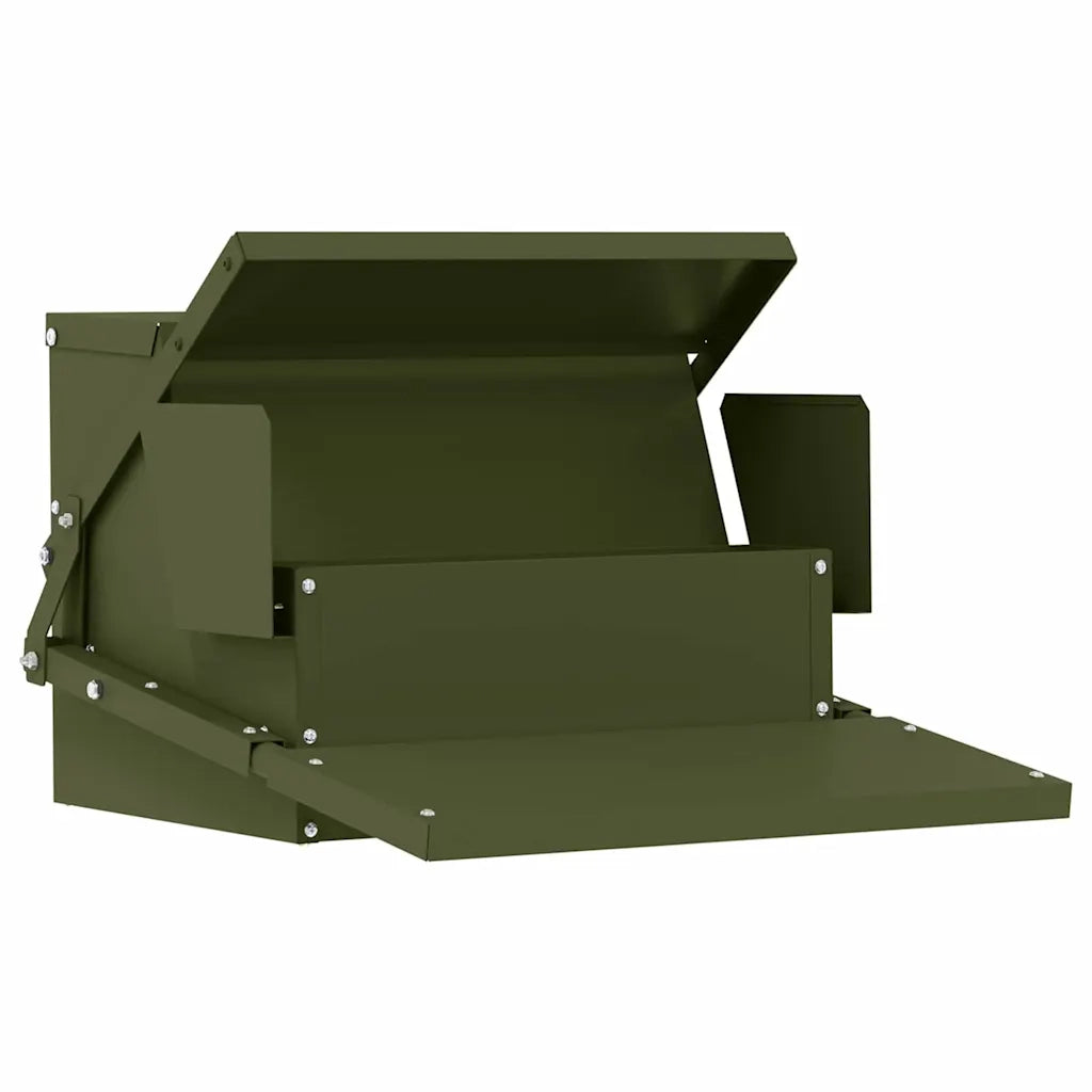 Mangiatore a Pedale per Pollo Verde oliva 50 x 40 x 29 cm