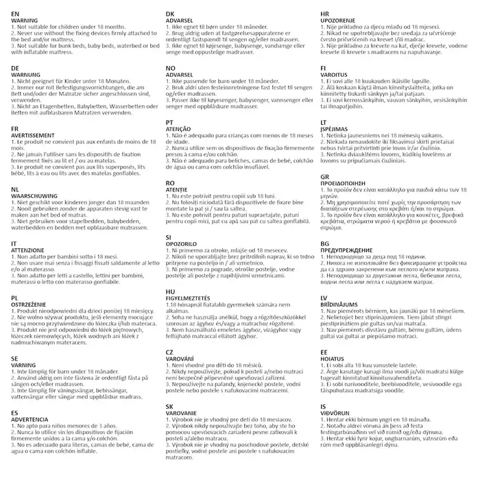 Sponda Letto di Sicurezza per Bambini Talpa 100x25cm in Tessuto 10217