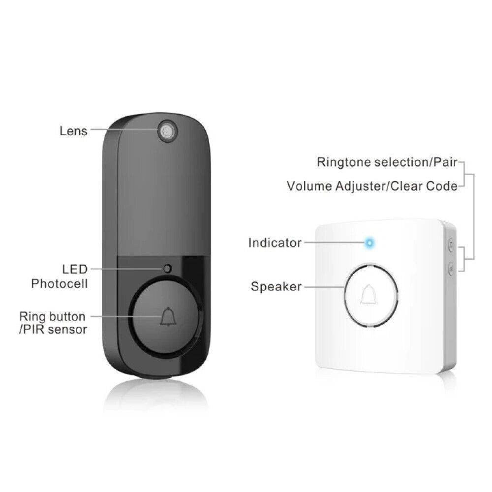 Trade Shop - Videocitofono Ip Senza Fili Wifi Campanello Smart Sensore Di Movimento Ip10a -