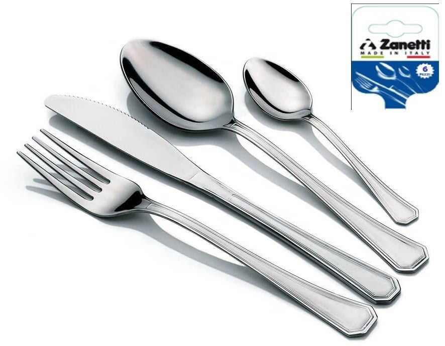 Set 6 Posate Cucchiaini Caffè da Tavola in Acciaio Inox Savoy Zanetti