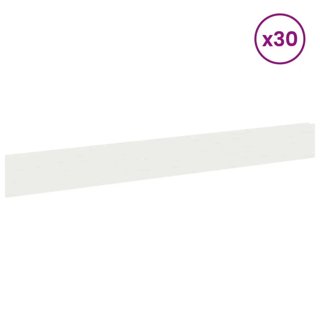 Bordura per Prato 30 pz 100 x 12 cm Acciaio Bianco 8008790