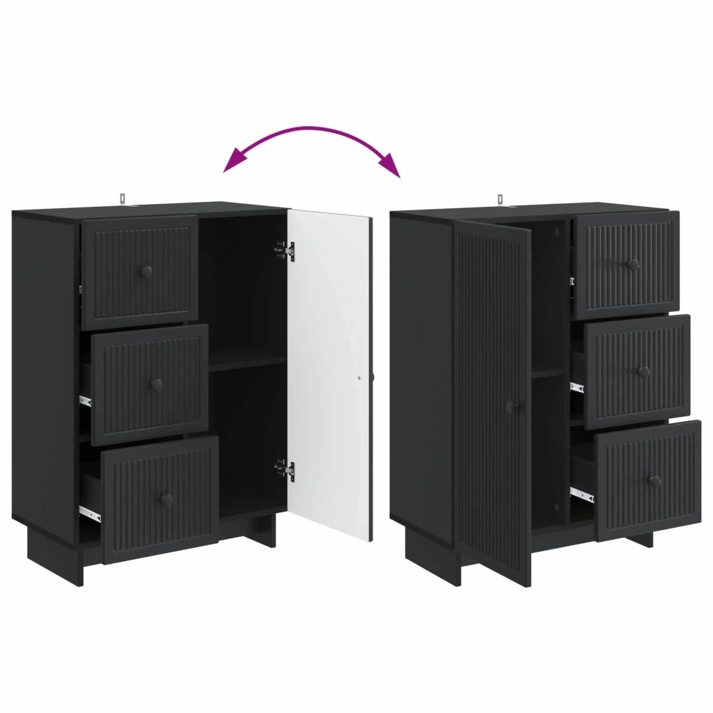 Credenza Nero 66 x 34,5 x 90 cm Legno ingegnerizzato 893936
