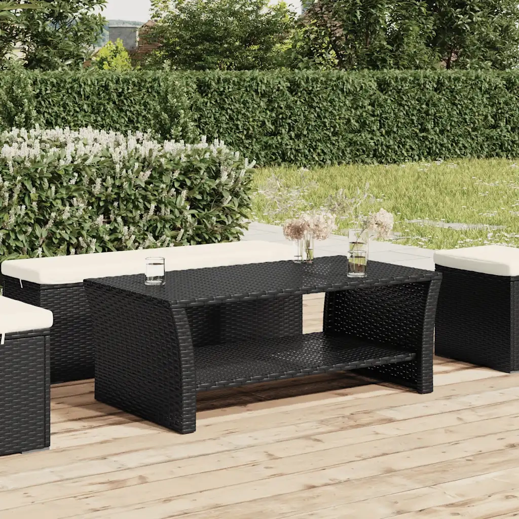 Tavolino da salotto | Tavolino da caff¨¨ | Tavolino da Soggiorno Nero 100x50x40 cm in Polyrattan