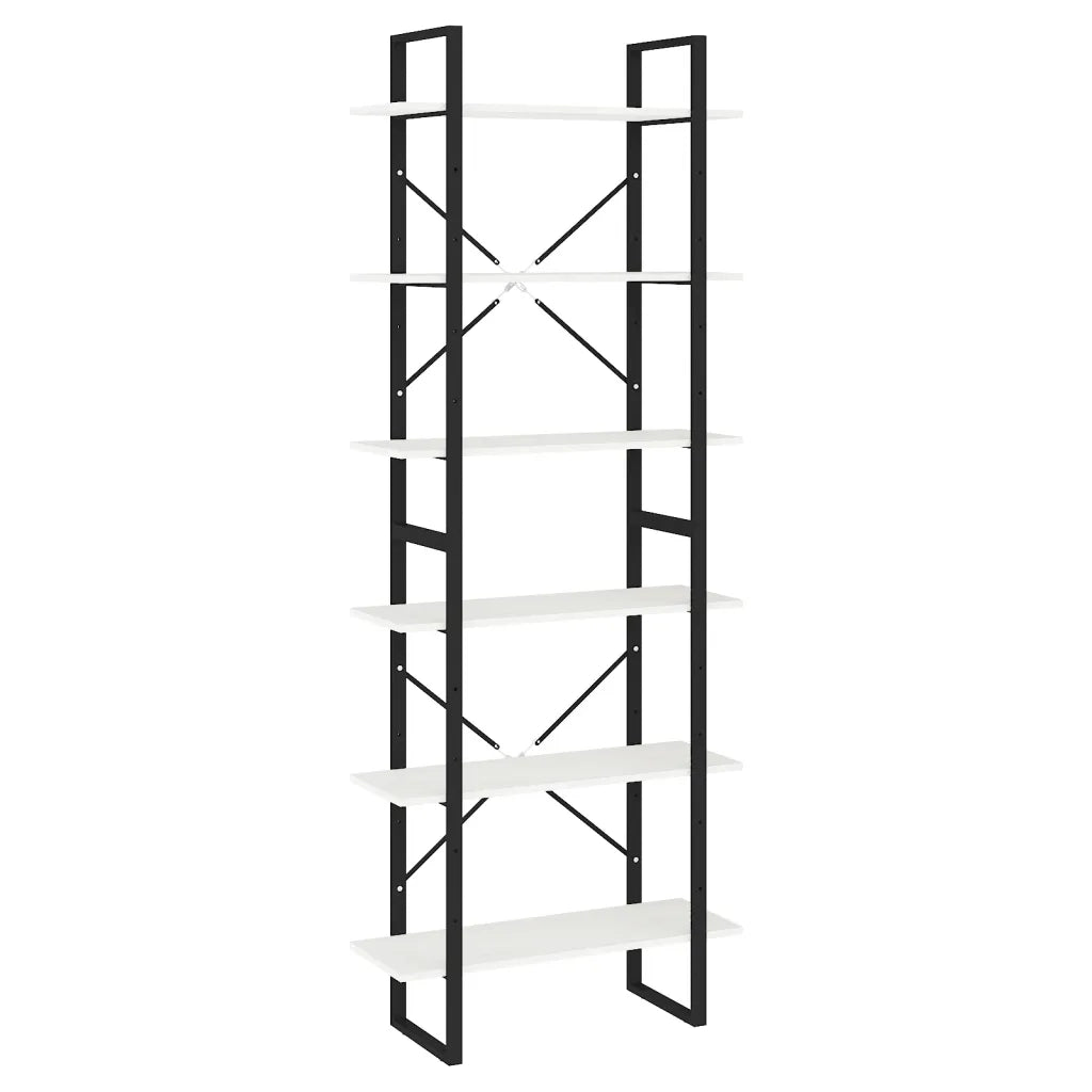 Scaffale Alto Bianco 80x30x210 cm in Legno Massello di Pino 806543