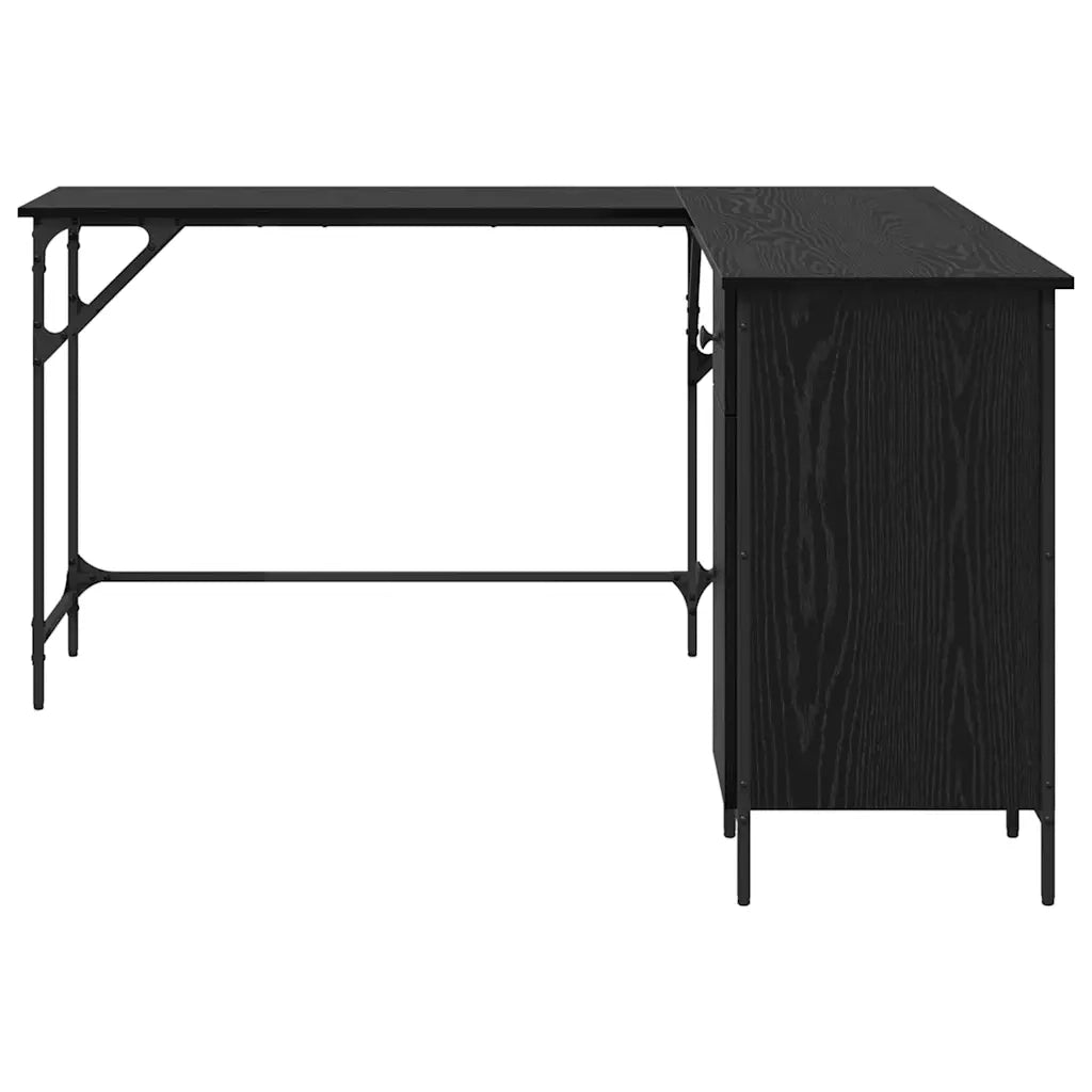 Scrivania Rovere Nero 141 x 141 x 75 cm Legno multistrato