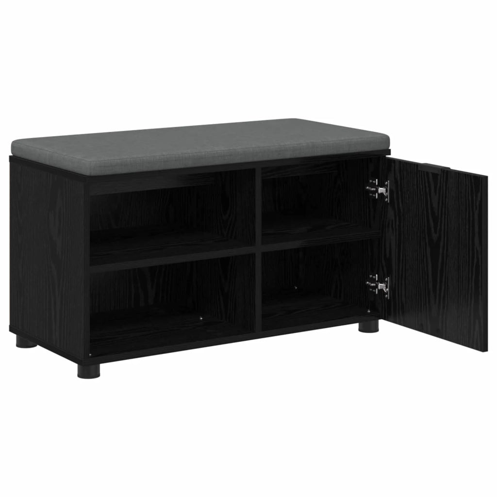 Panca per ingresso con cuscino-Sgabello-Panca da Corridoio Rovere Nero 80 x 38 x 46 cm 859030